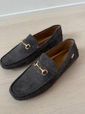 Oliver Cabell Dark Grey Suede Driver Loafers NEW Unworn Size 14
